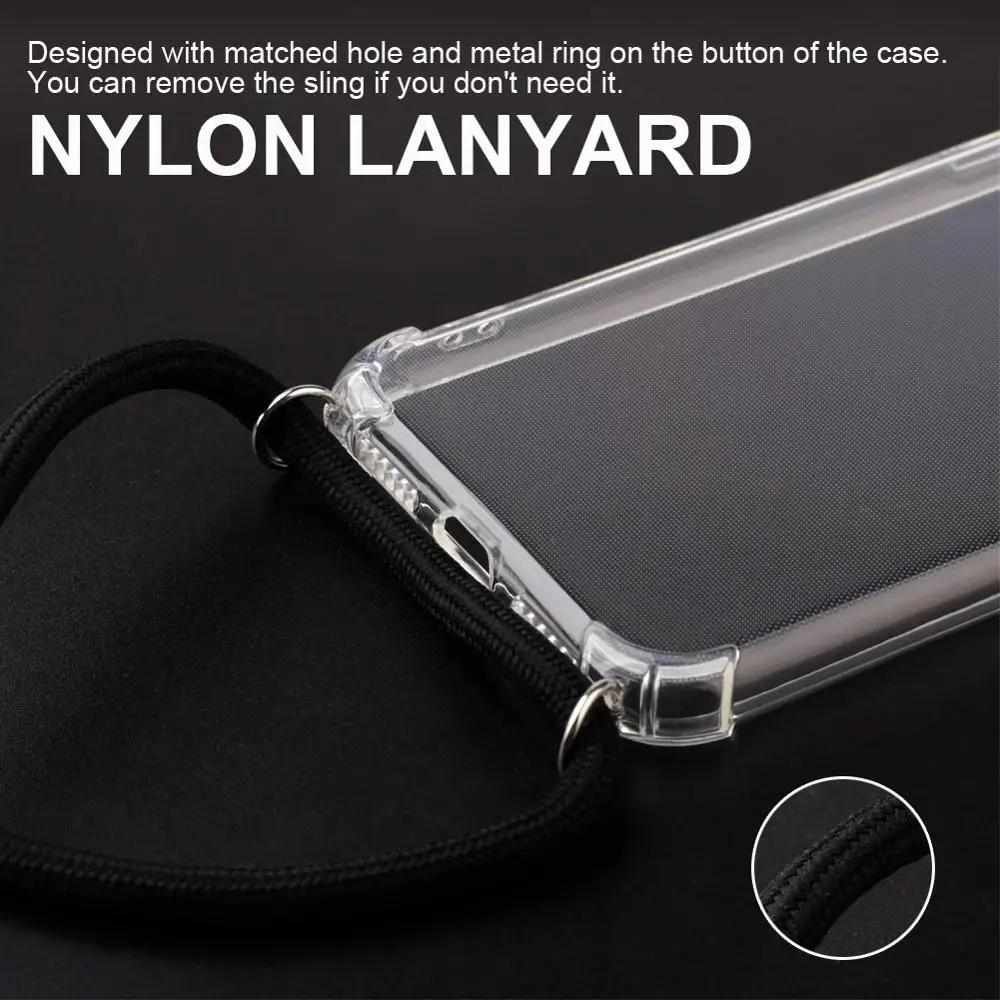 Чехол для телефона ожерелье чехол с веревочкой iPhone 6 7 8 Plus 5 5S SE XR XS MAX X Samsung S8 S9 S10 plus