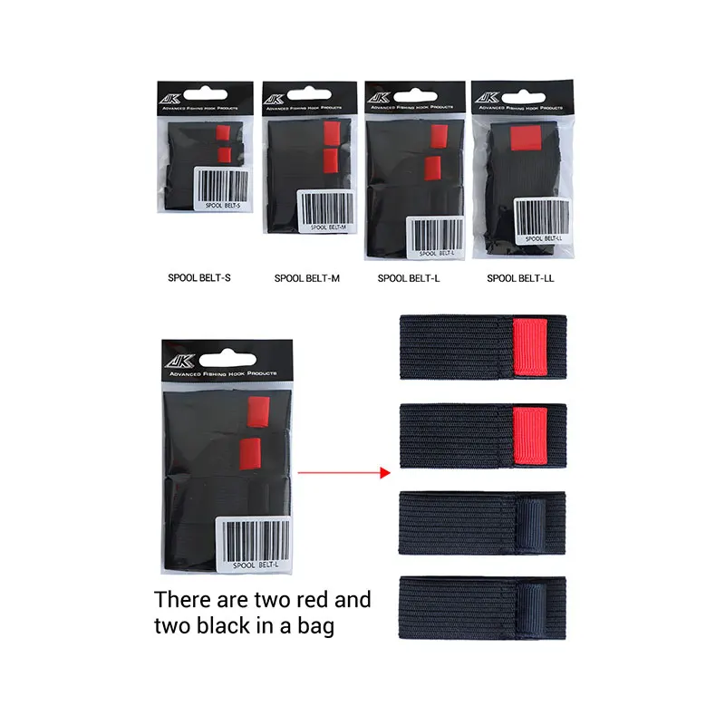 

4pcs/pack Fishing Spool Belt Fishing Reel Protection Belt Black Elastic