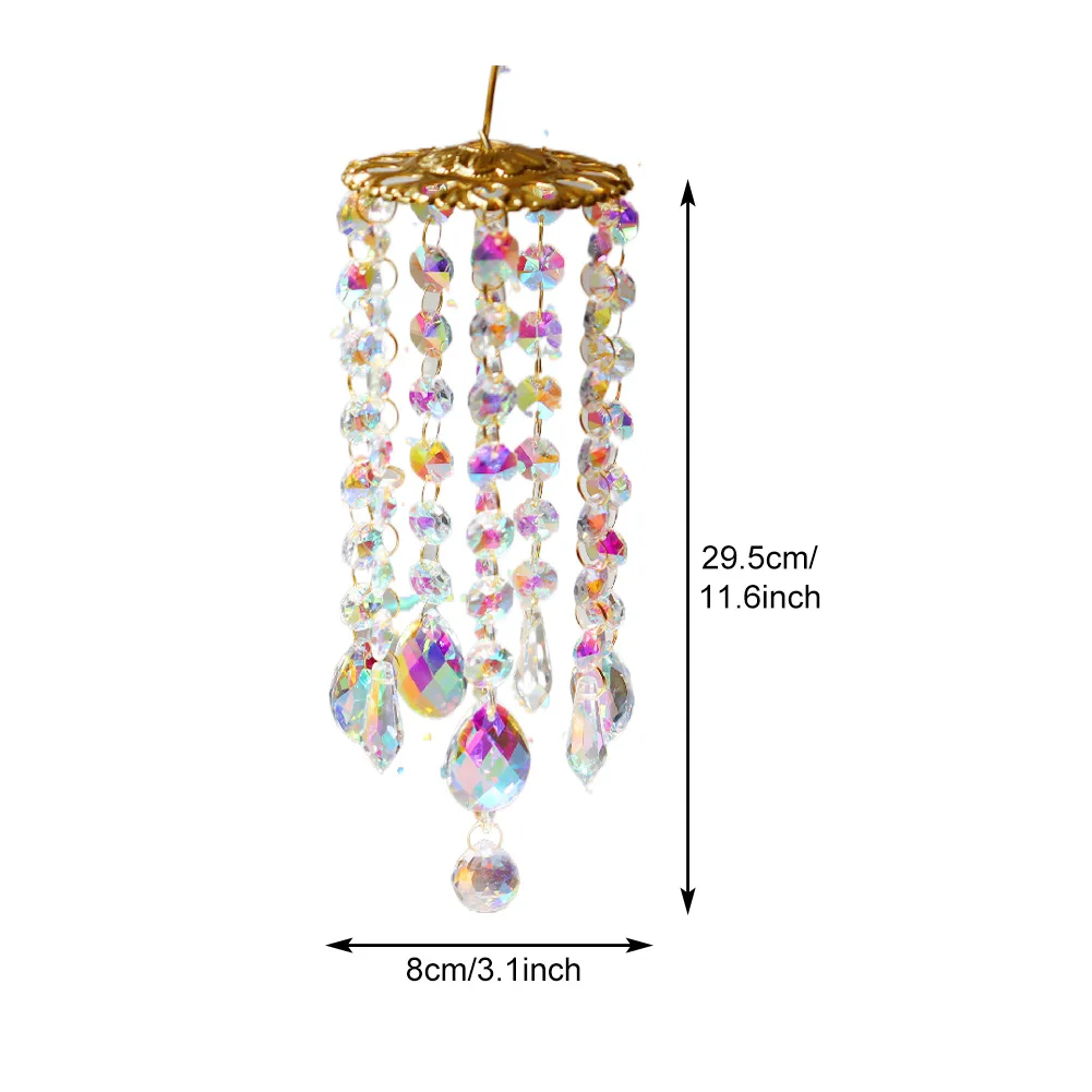 

Colorful Crystal Wind Chimes For Home Room Window Curtains Decoration Outdoor Garden Backyard Patio Lawn Decor Gifts