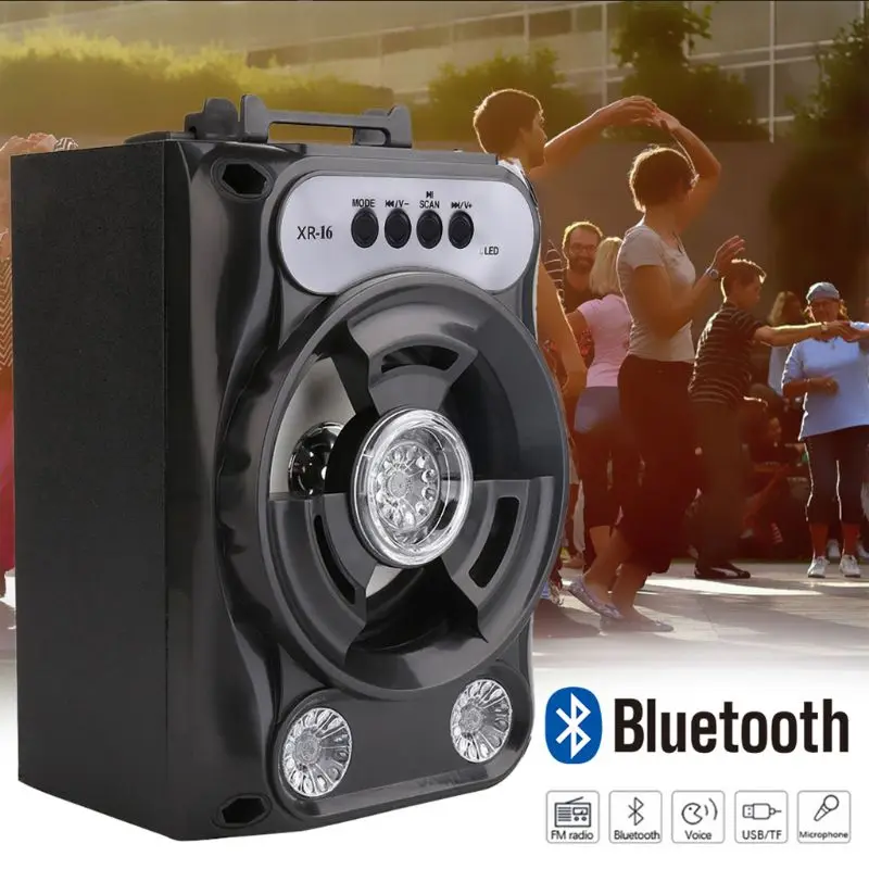 

C5AE Large Size Bluetooth Speaker Wireless Sound System Bass Stereo with LED Light Support TF Card FM Radio Outdoor Sport Travel