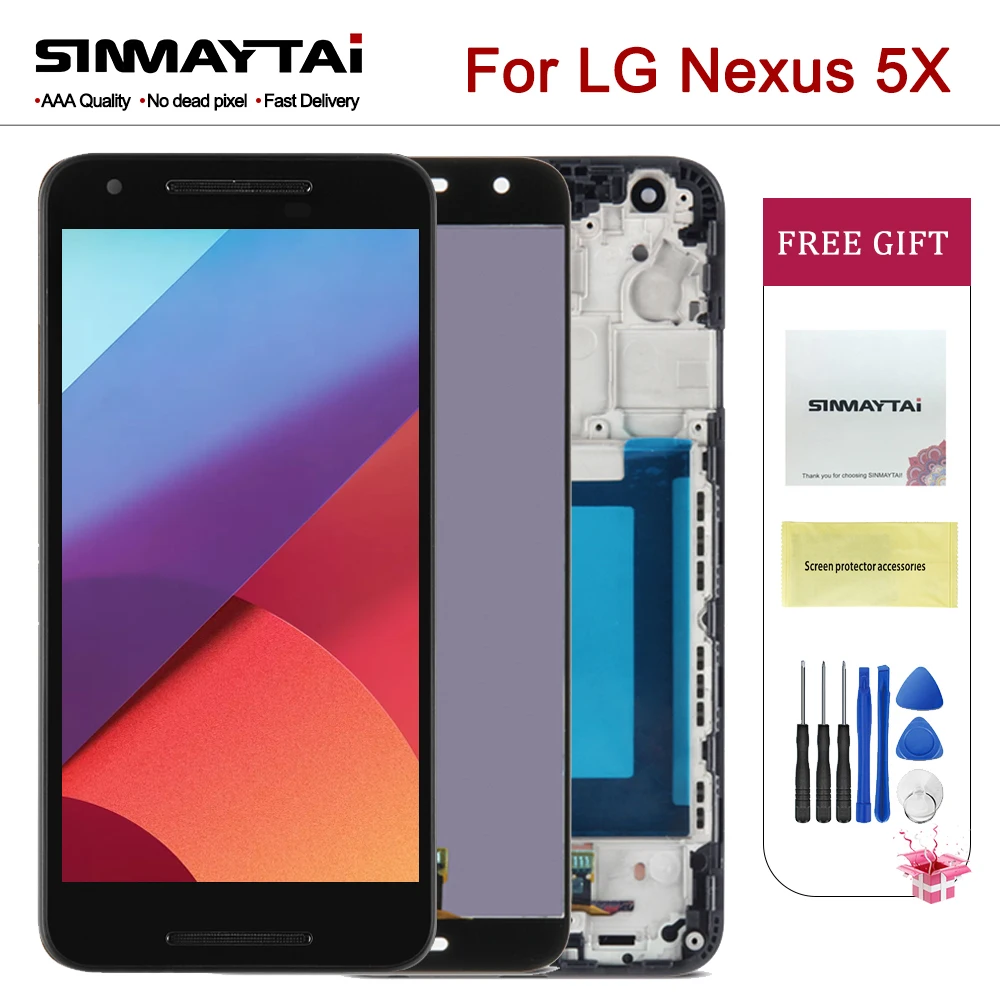 5 2 &quotчерный для LG Nexus 5X ЖК дисплей сенсорный экран с рамкой дигитайзер сборка H790