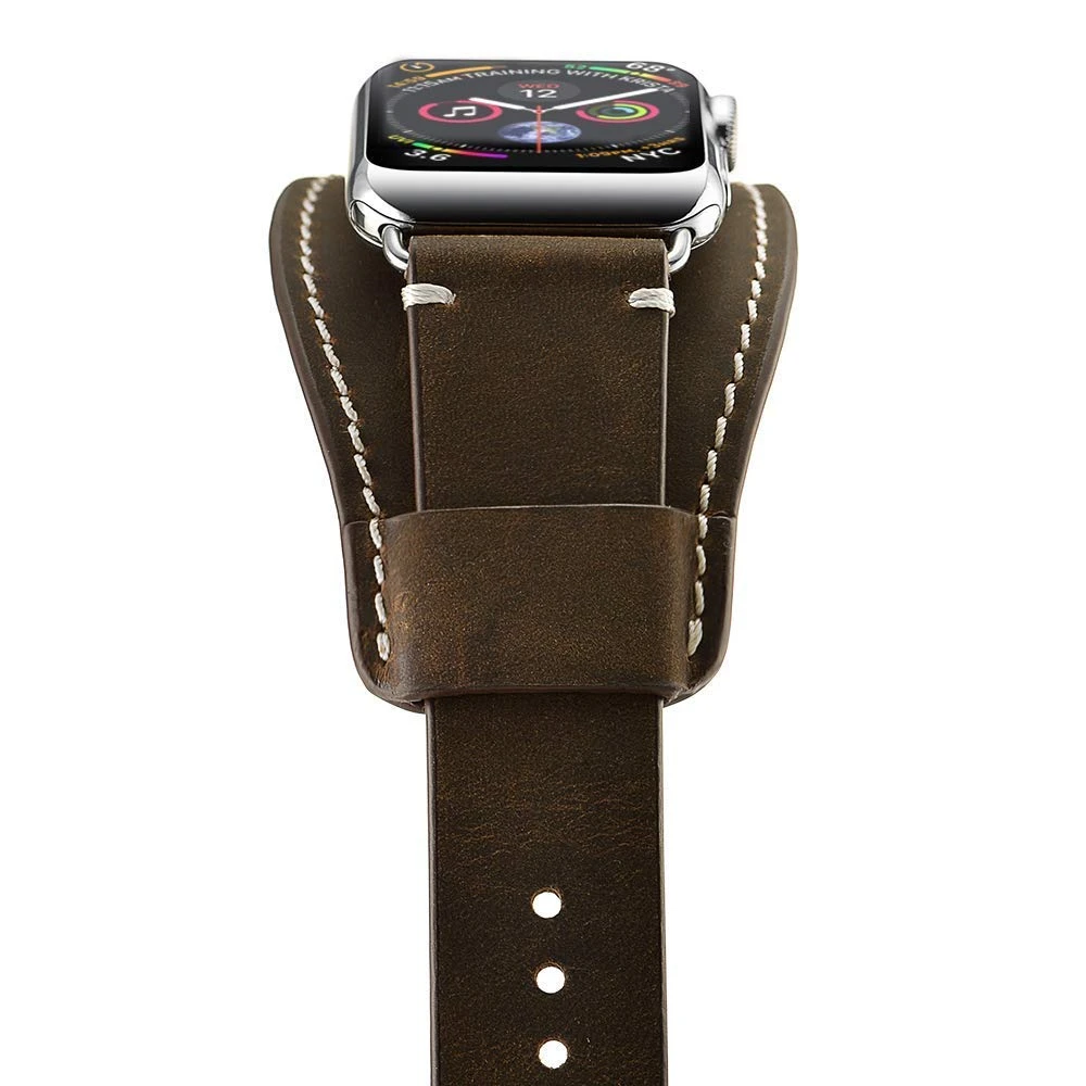 Ремешок из натуральной кожи для Apple Watch 7 6 SE 44 мм 40 38 42 | Наручные часы