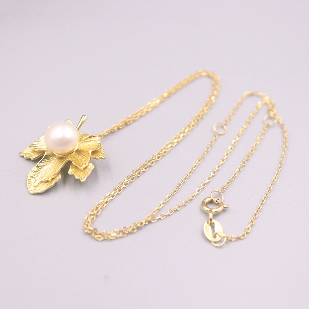 

Женская цепочка из серебра 17,7 пробы, с натуральным пресноводным жемчугом