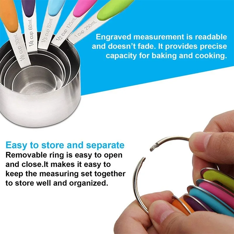 Мерная чашка WALFOS из нержавеющей стали для пищевых продуктов 10 шт. мерная ложка