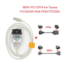 Мини VCI V15.00.028 для TOYOTA 22Pin 17Pin TIS Techstream minivci FTDI для J2534 OBD OBD2 автомобильный диагностический инструмент Автомобильный сканер кабель