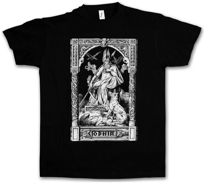 Футболка с викингом-одином тором Mjlnir Loki Midgard Wikinger Celts Rune | Мужская одежда