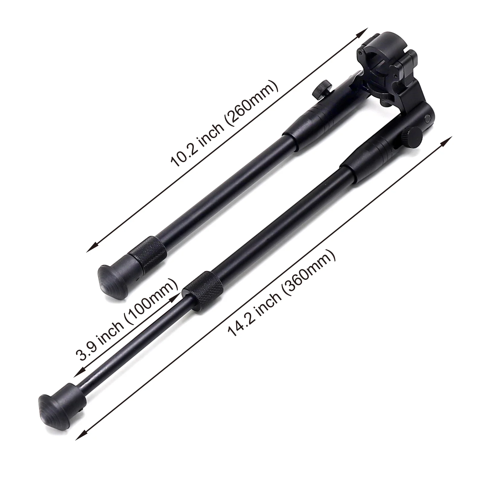 

Aplus 10"-14" inch Clamp-on Barrel-Mount Folding Bipod Spring Return Rest Multi-function Aluminum Black Fit Barrel 11mm-19mm