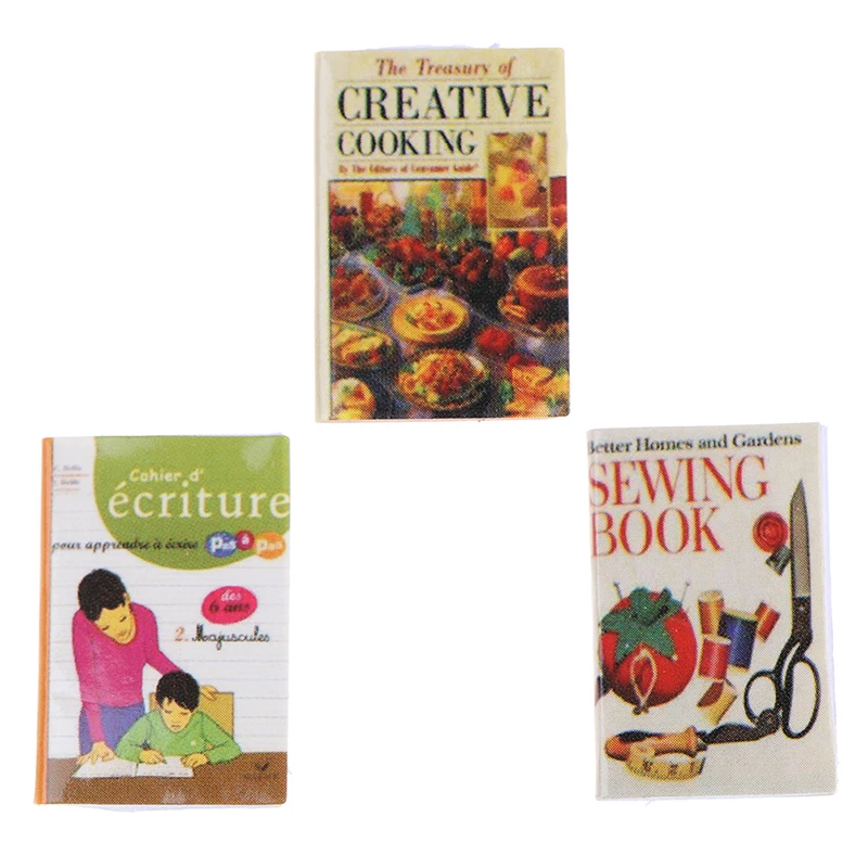 3 шт. 1/12 миниатюрная сцена модель кукольного домика мини кулинарная учебная книга