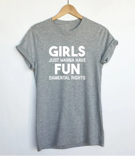 

Feminism Shirts Feminist Shirt Girls Just Wanna Have Fundamental Rights T Shirts Casual Cotton Funny tee tumblr quote tops K676