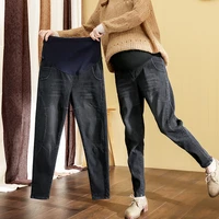 new denim pregnancy pants xl m 5xl maternity clothing elastic waist belly pants cotton jeans maternity pants