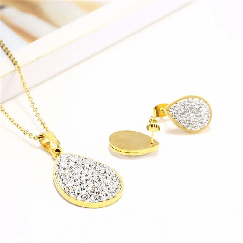 Gold color 2 XUANHUA Цепочки и ожерелья набор сережек охватывающая деталь из нержавеющей стали женские ювелирные наборы бижутерии Аксессуары; - Окраска металла: Gold color 2