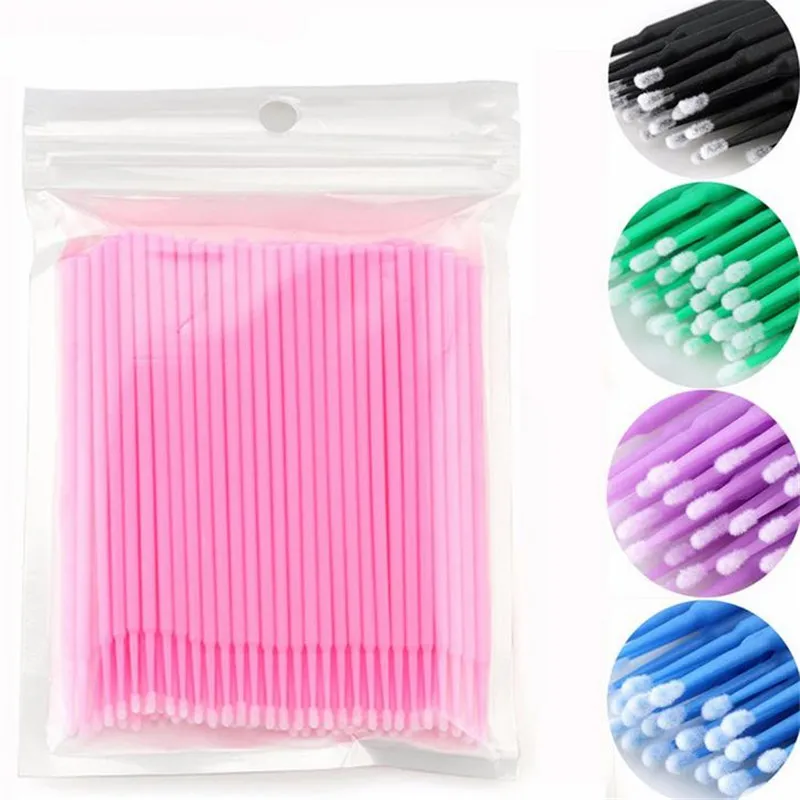 100 шт. Одноразовые щетка для ресниц ватные палочки микро Индивидуальные ресницы