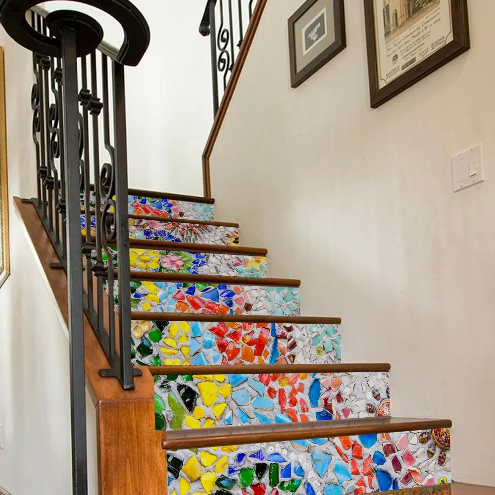 Цветная каменная дорожная стена прикрепленная спальня креативная лестница 3D