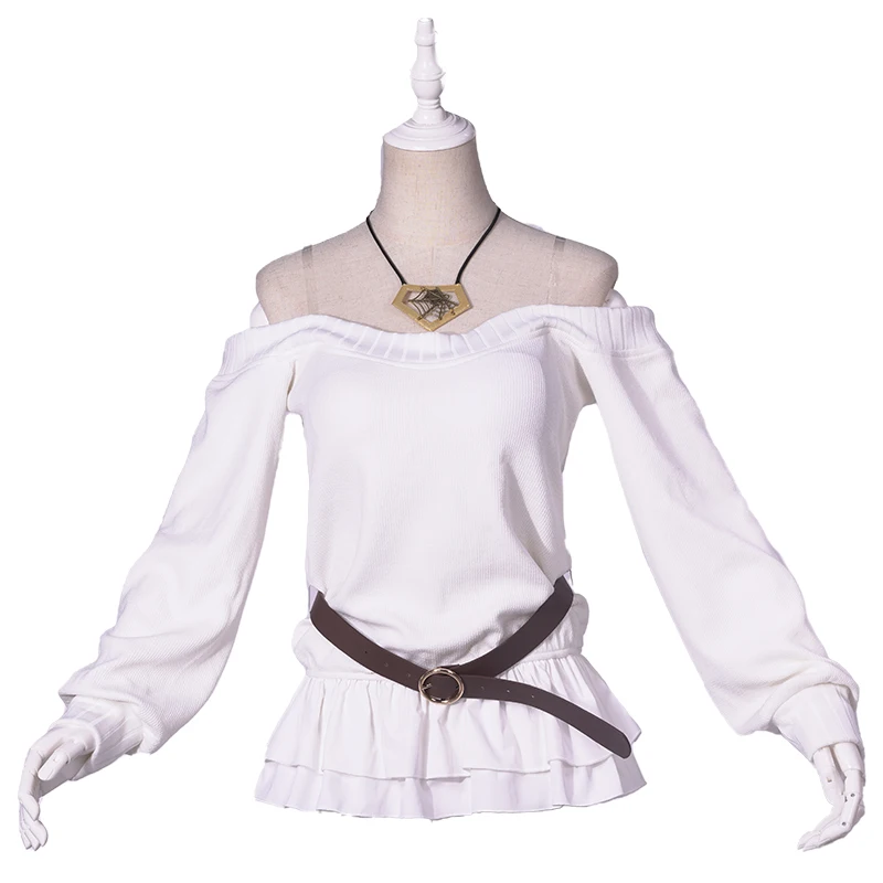 uwowo anime overlord albedo cosplay white sweater cosplay costume for women sexy costume for girl halloween party dress free global shipping