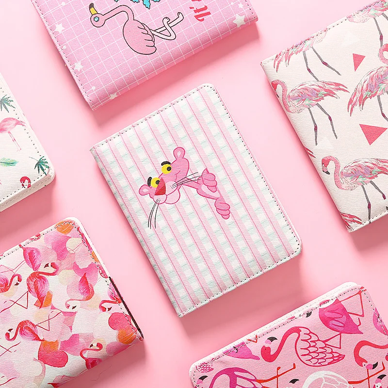 Kawaii Фламинго Розовая пантера чехол кошелек из искусственной путешественник
