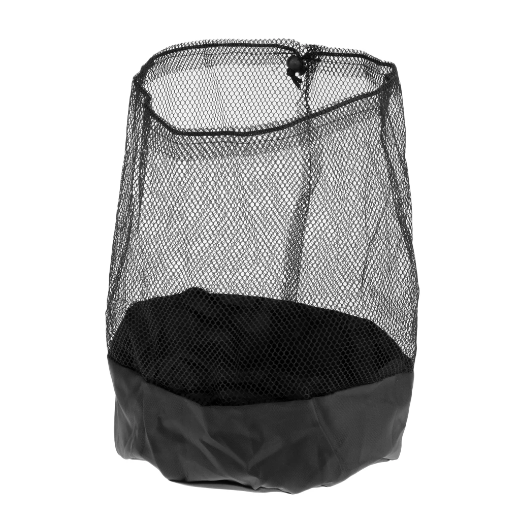 Soccer Field Marker Cone Mesh Pouch Drawstring Carry Bag with End Lock Black |