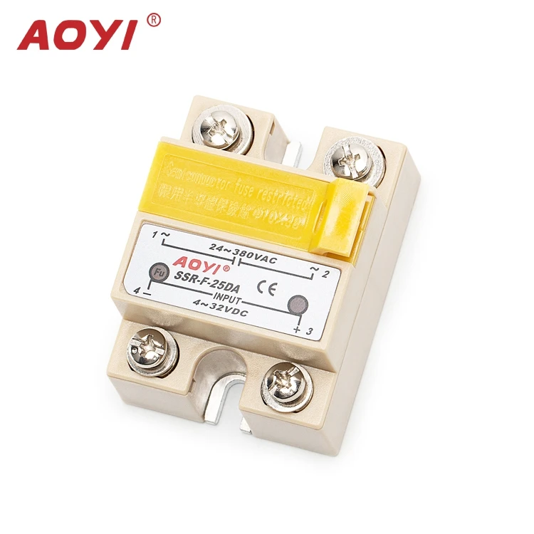 

Customized aoyi ssr-f-40da built-in fast melting overcurrent protection single-phase solid state relay fuse