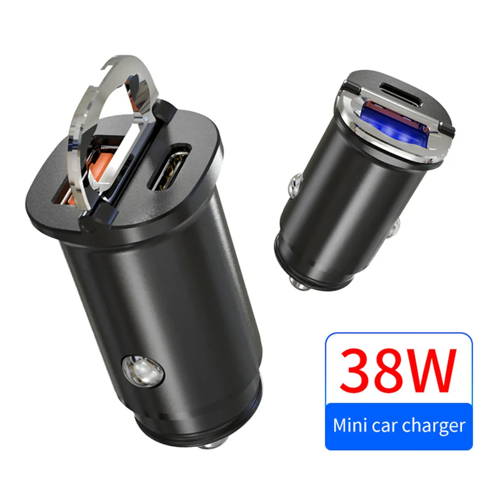 

Автомобильное зарядное устройство с USB-портом, 38 Вт, Тип C, PD, QC 3,0