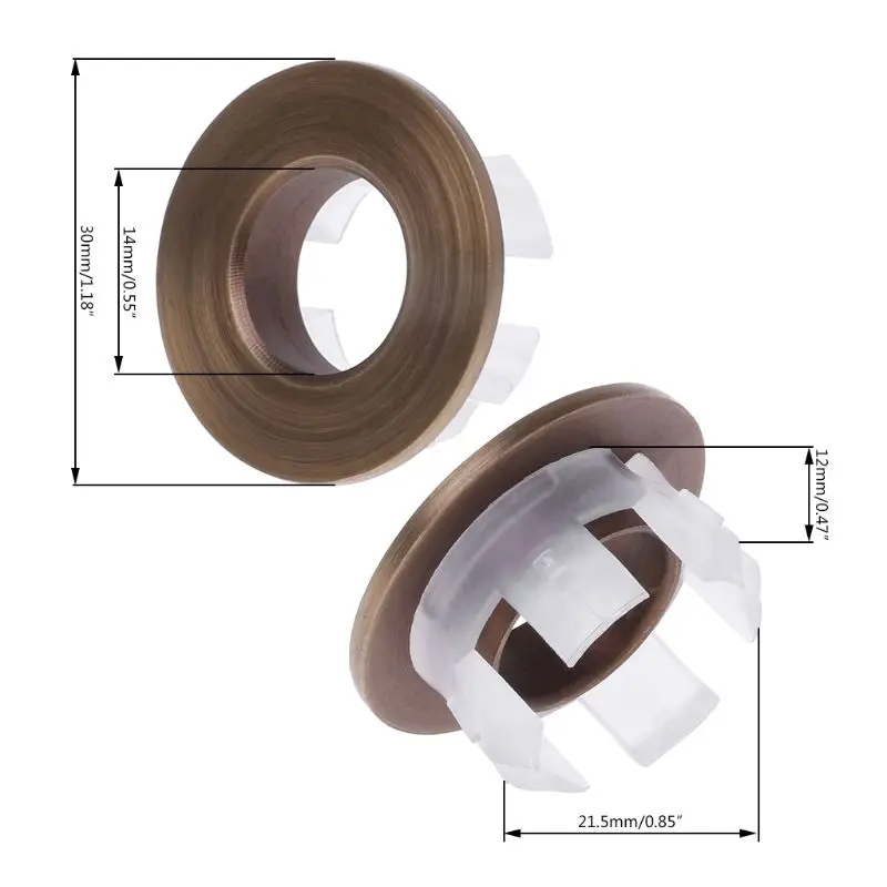 

Bathroom Basin Sink Overflow Cover Six-foot Round Insert Ring Hole Cap