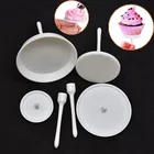 4 шт.компл. пластиковые подставки для выпечки ногтей в форме торта, цветов, съемный подъемник для мороженого, торта инструменты для самостоятельного декорирования
