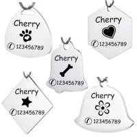 personalized polygon dog cat id tags anti lost pets dog collars accessories stainless steel cats dogs tag custom supplies puppy