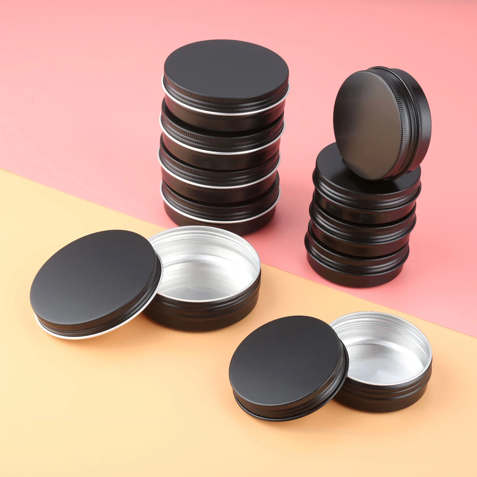 5 шт. 60 мл/100ml Пустые контейнеры Заправляемый алюминиевый крем баночки для пудры