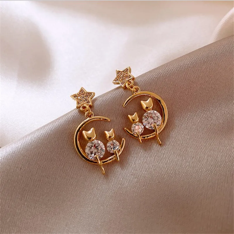 

Women's Moonlight Earrings, Asymmetric Abstract Jewelry, Star, Water Drop, Hollow, Fashionable, New2021