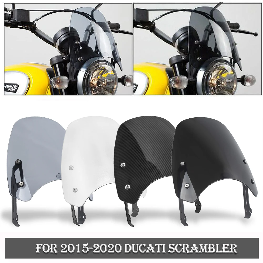 For Ducati Scrambler Deflector Windscreen Windshield Wind Shield Fly Screen 2015 2016 2017 2018 2019 2020 Motorcycle Accessories |