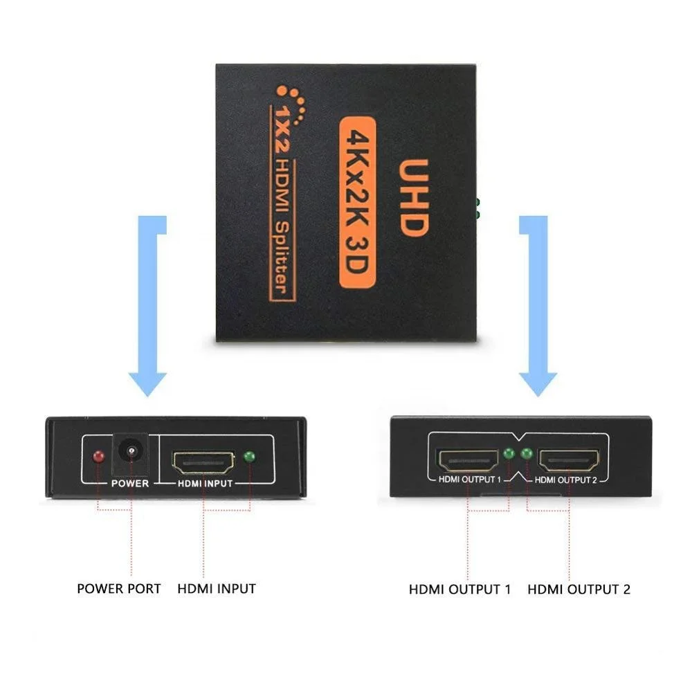 Разветвитель HDMI 4K 1X2 1 вход 2 выхода HDMI-переключатель 3D HD разветвитель порта