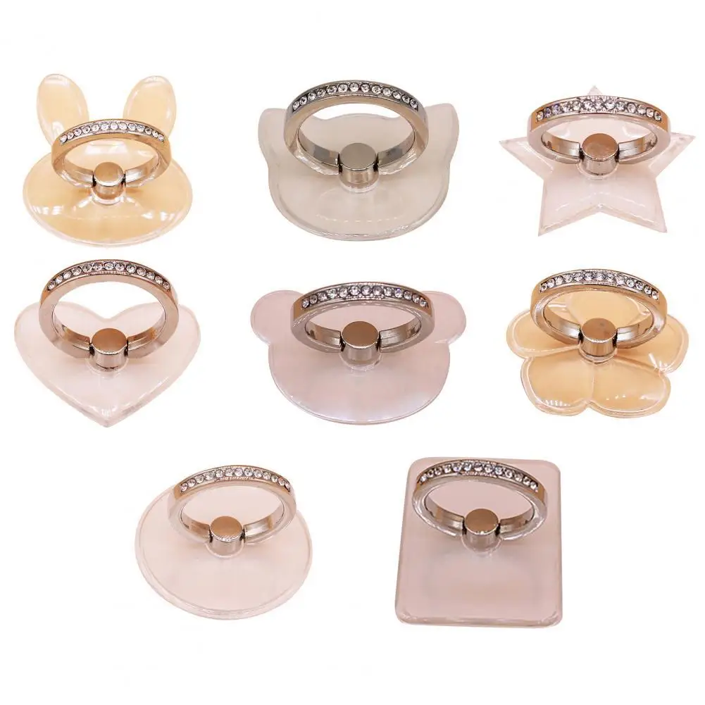 

Finger Ring Phone Holder 360 Degree Rotatable Strong Adhesiveness Mini Rhinestone Finger Ring Phone Back Sticker Pad Bracket