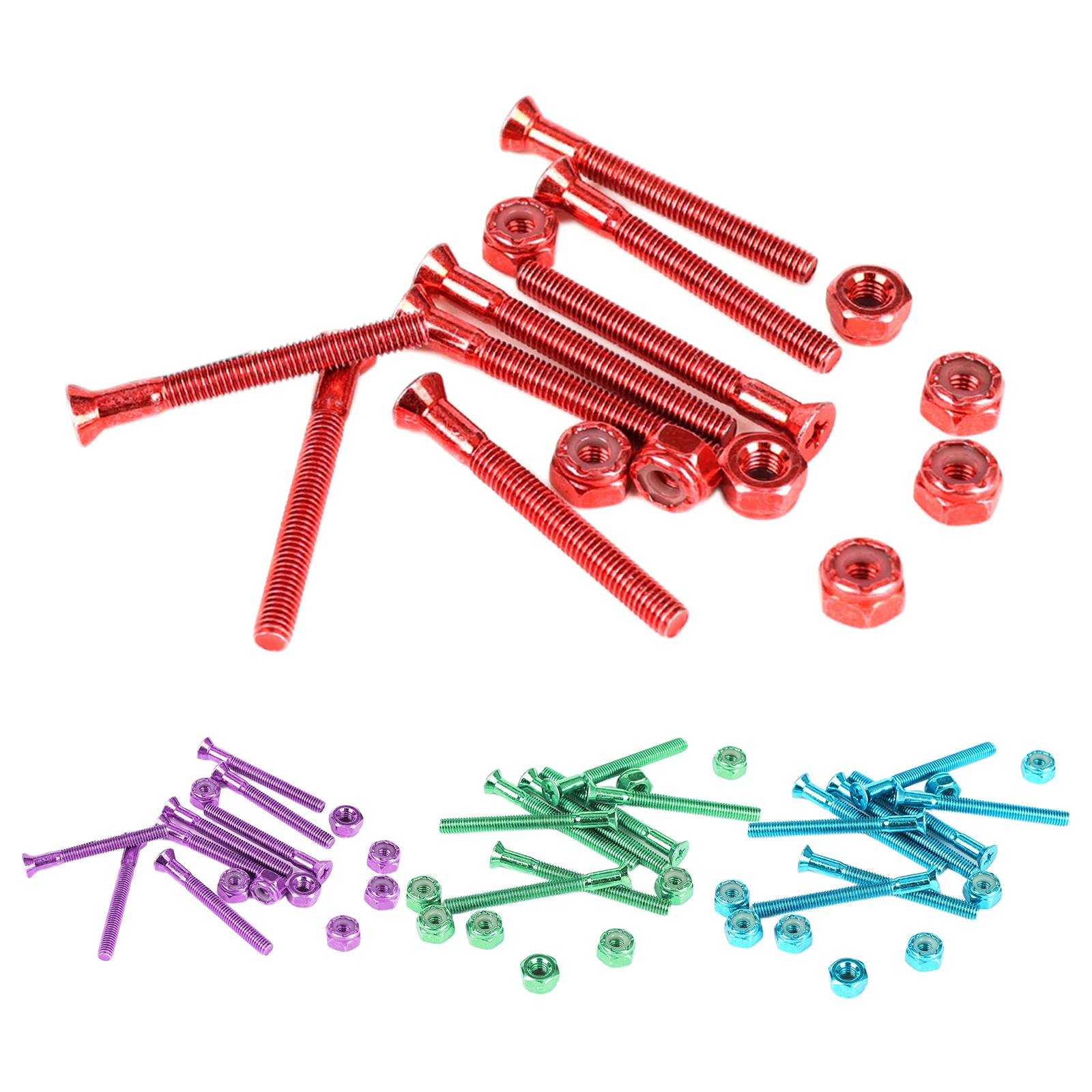 

8x Carbon Steel Skateboard Truck Screws Inline Skate Bolts Nuts Cruiser