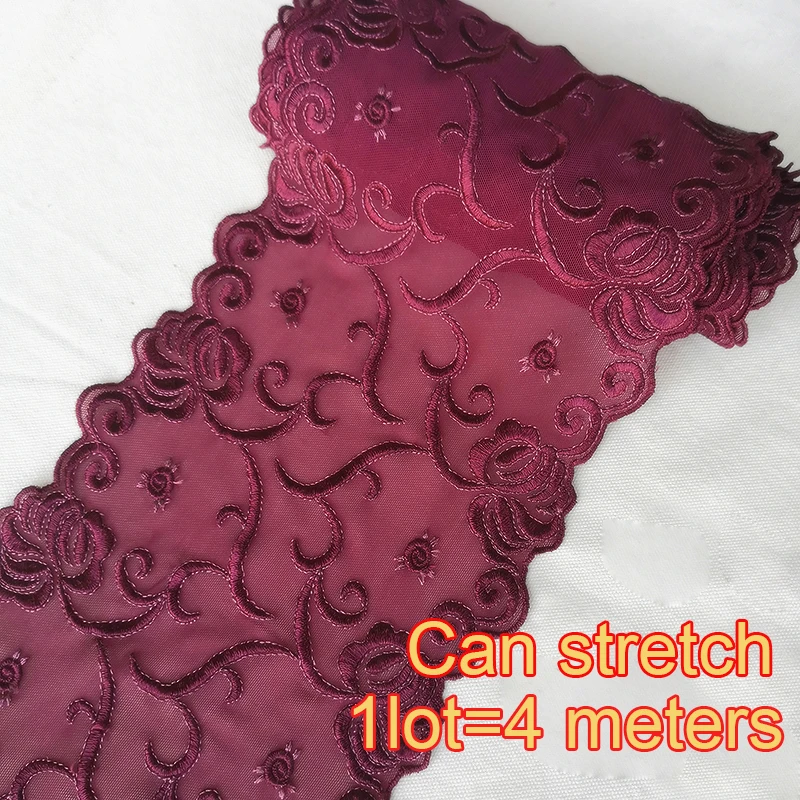 T Width 16cm 3 метра(10 м) 15-27 см фиолетовая сетчатая кружевная ткань для вышивки ручной работы для рукоделия одежды швейная ткань аксессуары для одежды 828 - Цвет: T Width 16cm