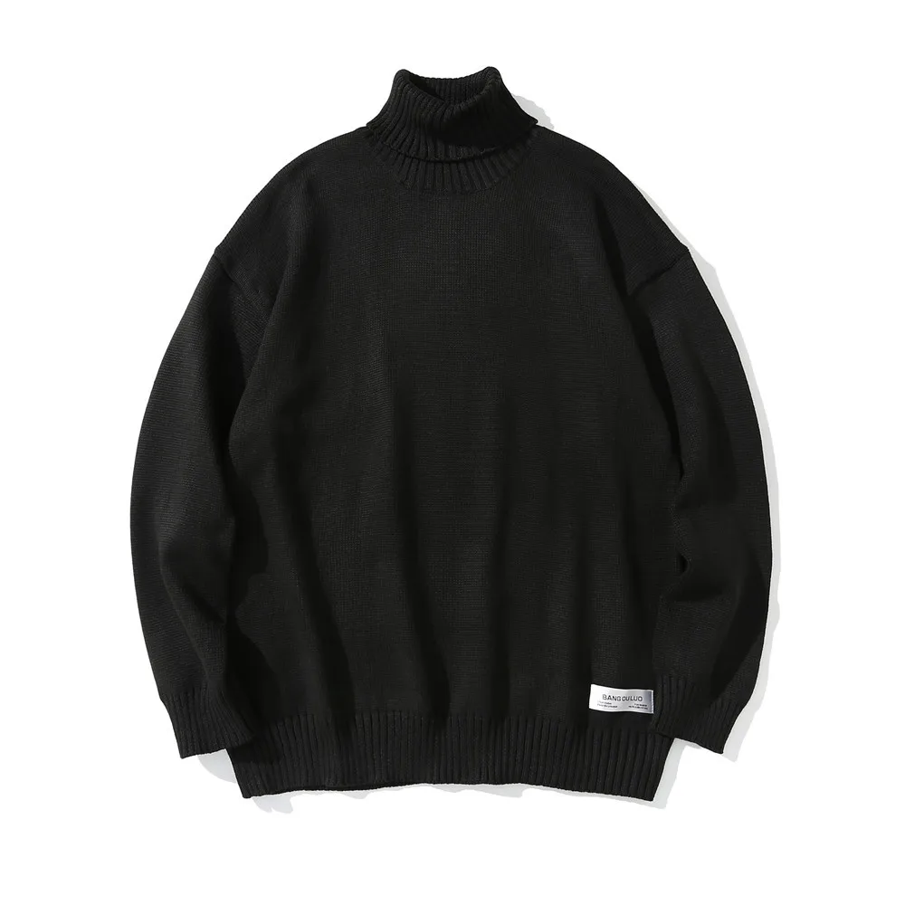 

Зимний мужской хлопковый свитер, теплый плотный однотонный мягкий свитер высокого качества в европейском и американском стиле, трикотажна...