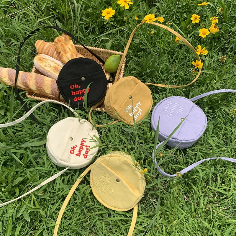 Карамельный цвет вышивка письмо женские сумки на плечо круг мини телефон сумка