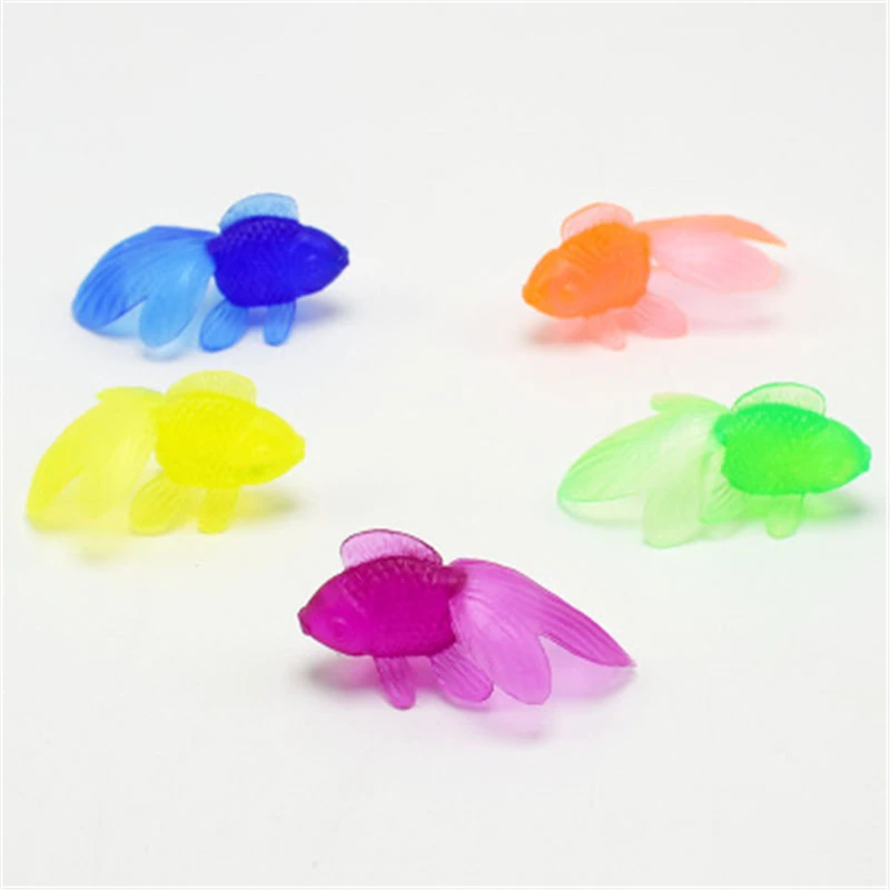 10pcs Colorful Kids Soft Rubber GoldFish Baby Bath Toys for Children Mini Goldfish The Bathroom Water Play Swimming Beach Toys