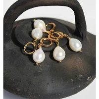 2022 new freshwater pearl earring women jewelry handmade stainless steel natural pearl pendants drop earrings