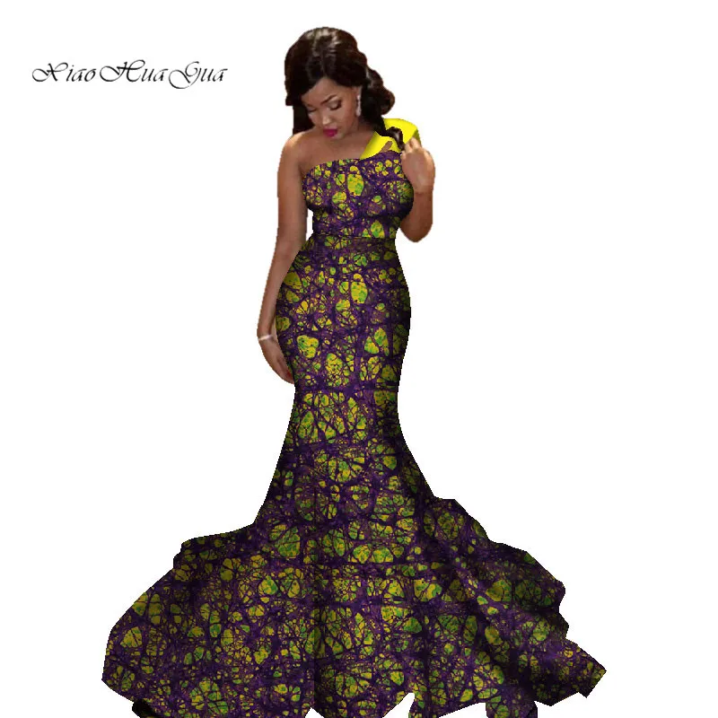 2019 new african printed cotton material women party dresses african women long wedding dress African dresses for women WY2829