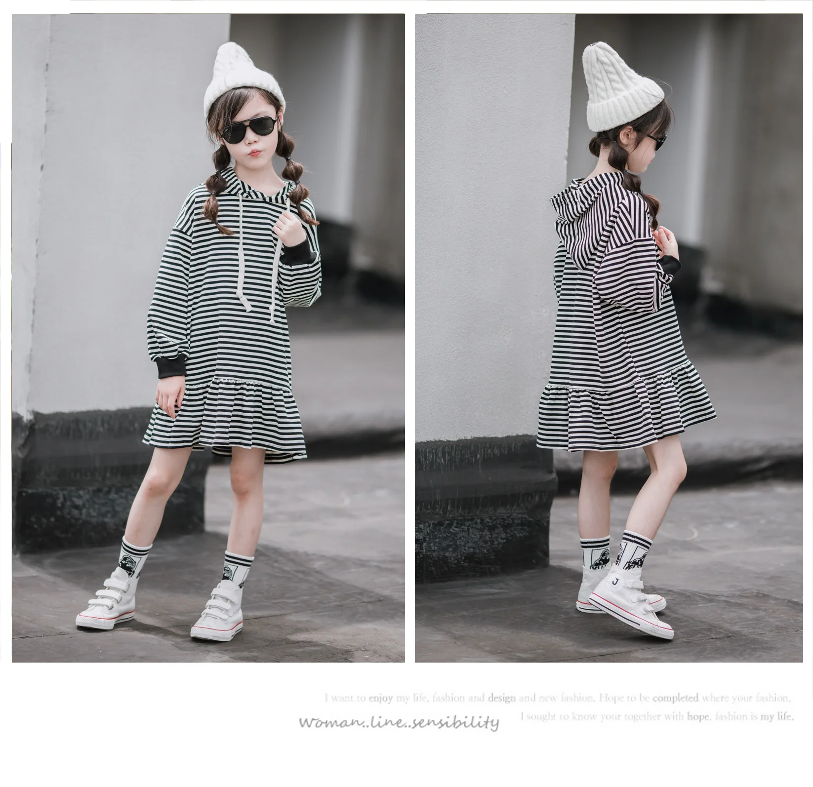 

Dress for Girls Kid Clothes Long Sleeve Hoodie Teen Spring Girls' Dresses Costume Red Black 4 5 6 7 8 9 10 11 12 13 14 Year 2020