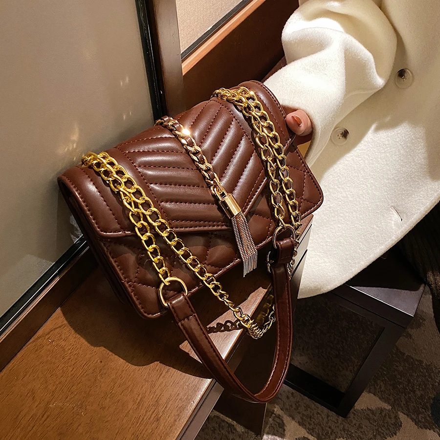 

Luxury Crossbody Bags for Women Fashion Designer Handbags High Quality Tassel Shoulder Bag PU Leather Hand Bags Women 2021