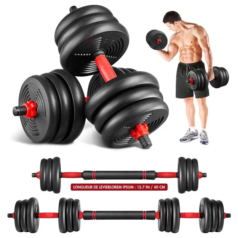 

20KG Fitness Adjustable Dumbbell Weight Select Barbell Exercise Equipment Sport Supplies For Body Weight Gym Fitness Equipment