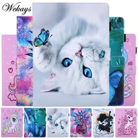 leather cover coque for samsung galaxy tab a 8 2019 cartoon cat stand case for samsung tab a 8 0 t290 t295 t297 cover cases capa