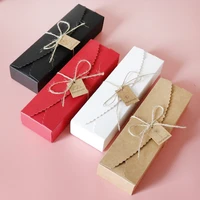 10pcs 4 colors rectangle kraft paper gift box white black red chocolate candy desserts macaroon packing box party treat box