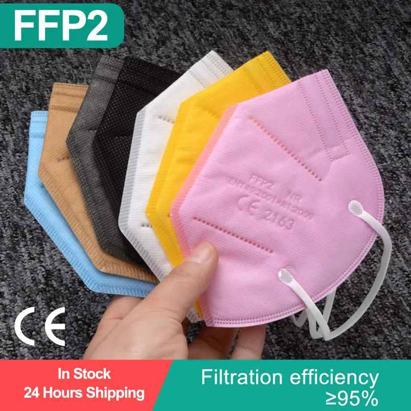 

10-100pcs ffp2 mascarillas kn95 face mask 5 layers filter ffp2reutilizable mascarilla ffp2 negra colores maske masque fpp2 rose