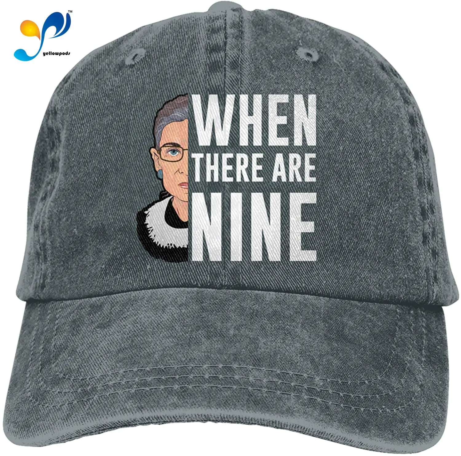 

Unisex Classic When There Are Nine RBG Dad Hat Men Women Adjustable Baseball Cap Sandwich Hat