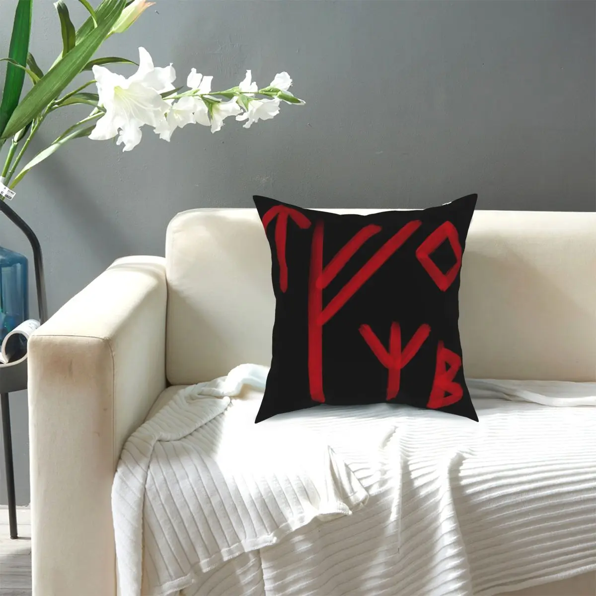 

Red Nordic Runes Throw Pillow Cover Decorative Pillow Creative Pillowcover Home Decor