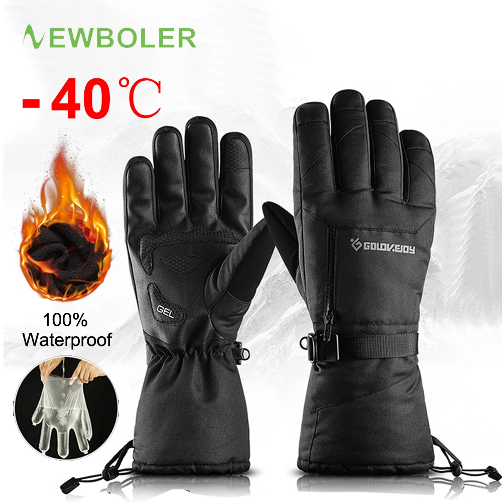 

100% Waterproof Winter Cycling Gloves Thermal Windproof Outdoor MTB Road Bicycle Golves For Skiing Hiking Snowmobile Motorcycle