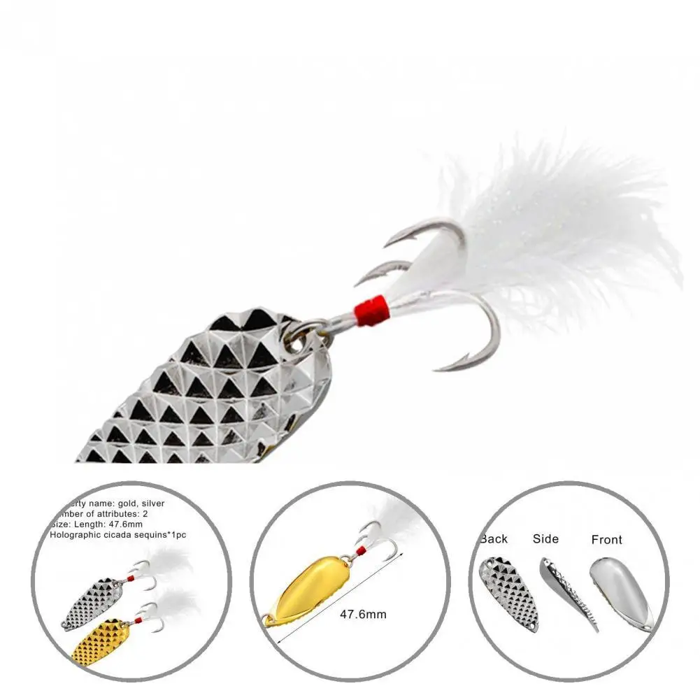 

Lightweight 15g Delicate Metal Spinner Spoon Fishing Artificial Bait Convenient Bait Sequin Smooth Surface for River