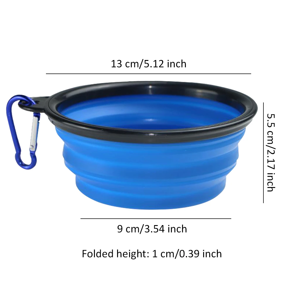 

Collapsible Dog Pet Folding Silicone Bowl Outdoor Travel Portable Puppy Food Container Feeder Dish Bowl For Traveling Walking