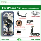 Задняя крышка батарейного отсека для IPhone 12, средняя рамка Шасси, лоток для SIM-карты, компоненты боковых ключей, мягкий чехол для кабеля для установки + подарки