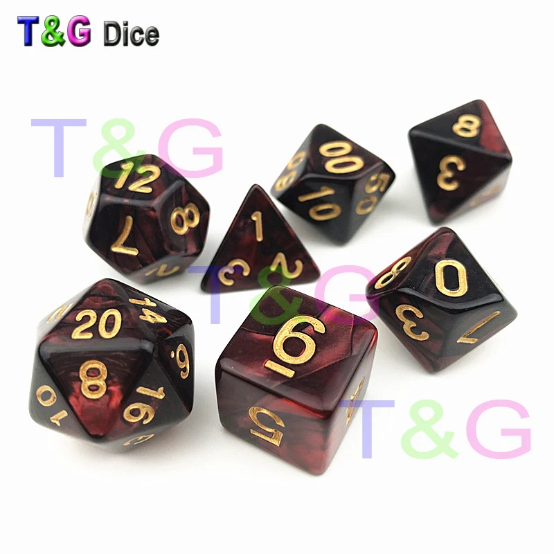 Новые разноцветные кубики Dado Набор для подземелий и драконов Rpg игра 7 шт./компл.